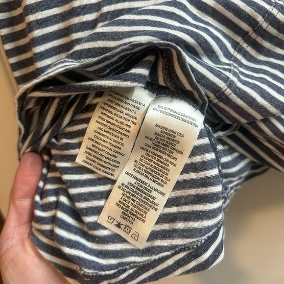 Tommy Hilfiger Sport Dark Gray and White Striped Cold Shoulder Tee - Picture 8 of 8